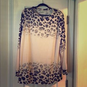 Long sleeve cheetah print tunic